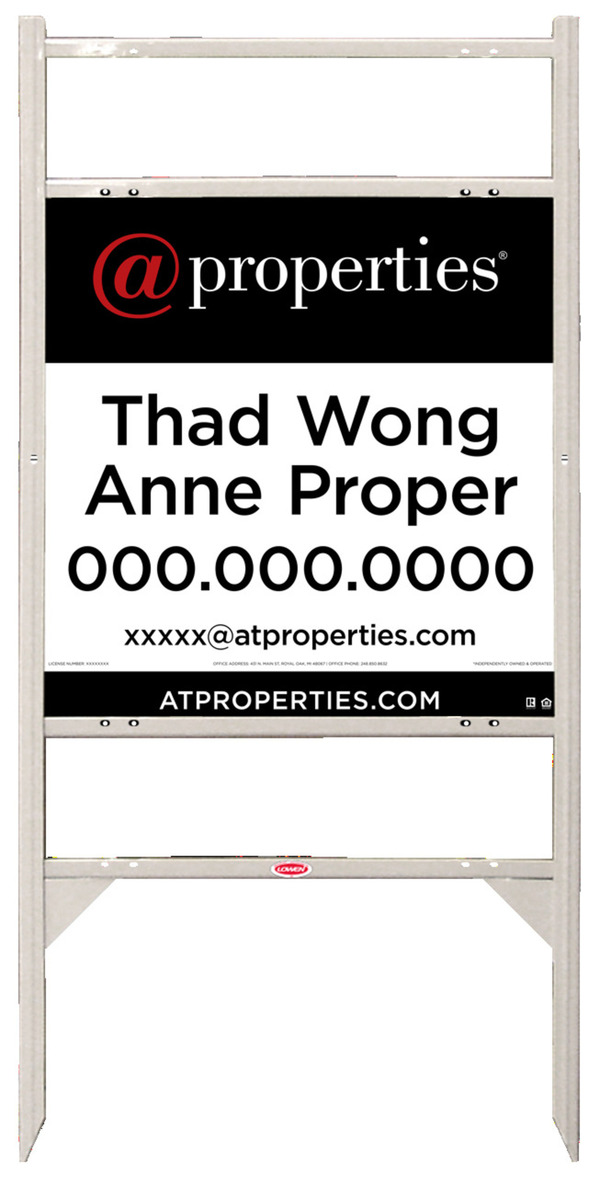 Angle Iron Frame W/ 2 Rider Slots And Agent Sign Panel Unit, 24"H X 24"W, Steel