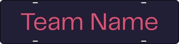 Team Name Sign Riders, 6"H X 24"W, 3mm Aluminum Composite