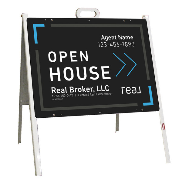 A-Frame And Agent Open House Sign Panel Unit, 18"H X 24"W, Steel