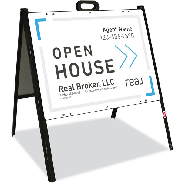 A-Frame And Agent Open House Sign Panel Unit, 18"H X 24"W, Steel