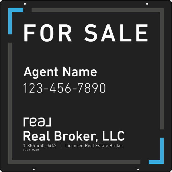 Hanging Agent Sign Panel, 24"H X 24"W, 3mm Aluminum Composite