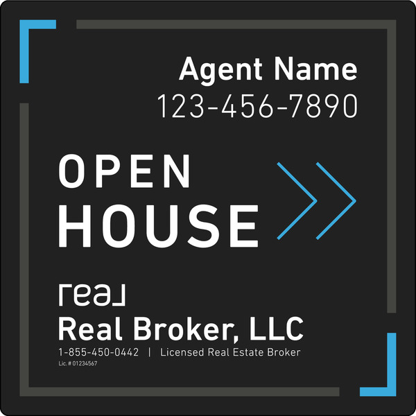 Agent Open House, Sf Sign Panel, 24"H X 24", 3mm Aluminum Composite
