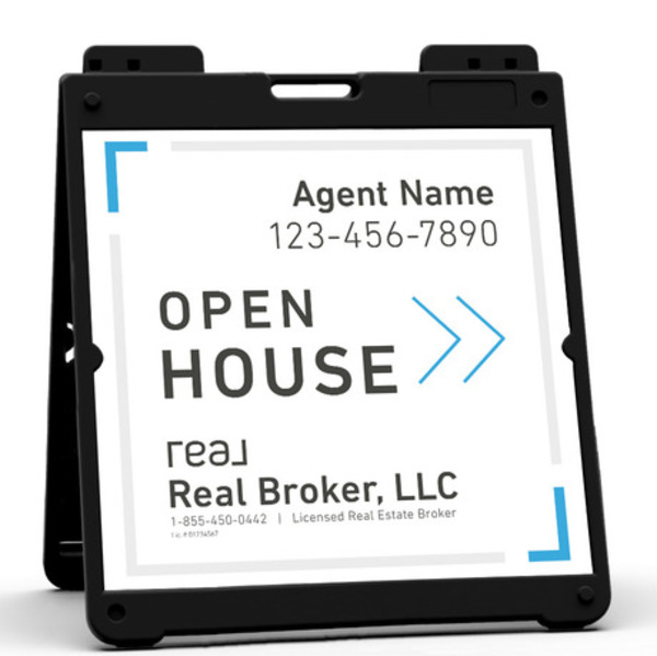 Heavy Duty Plastic A-Frame And Agent Open House Sign Panel Unit, 24"H X 24"W, Aluminum Composite