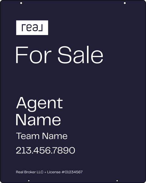 Hanging For Sale Agent Name Sign Panel, 30"H X 24"W, Steel