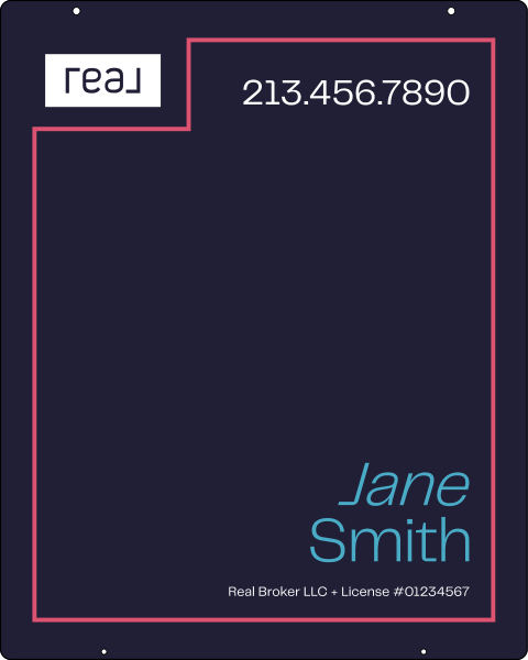 Hanging Agent Name Sign Panel, 30"H X 24"W, 3mm Aluminum Composite