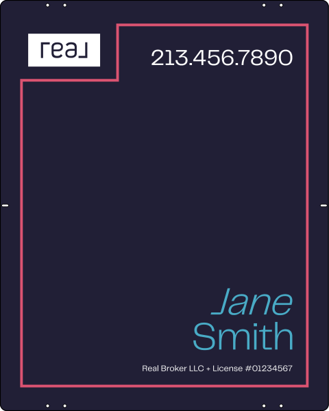 Agent Name Sign Panel, 30"H X 24"W, Steel