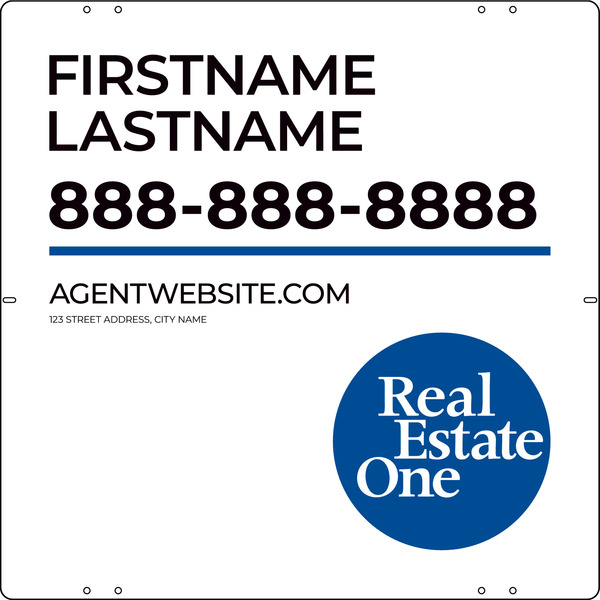Agent Name Sign Panel, 24"H X 24"W, .040 Aluminum