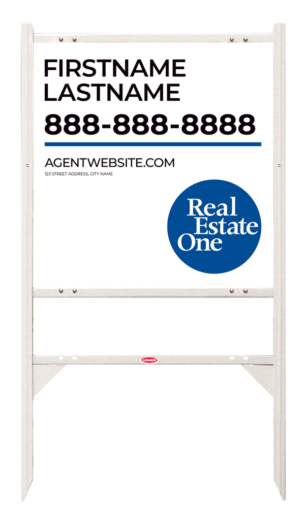 Angle Iron Frame W/ 1 Rider Inserts And Agent Name Sign Panel Unit, 24"H X 24"W, .040 Aluminum