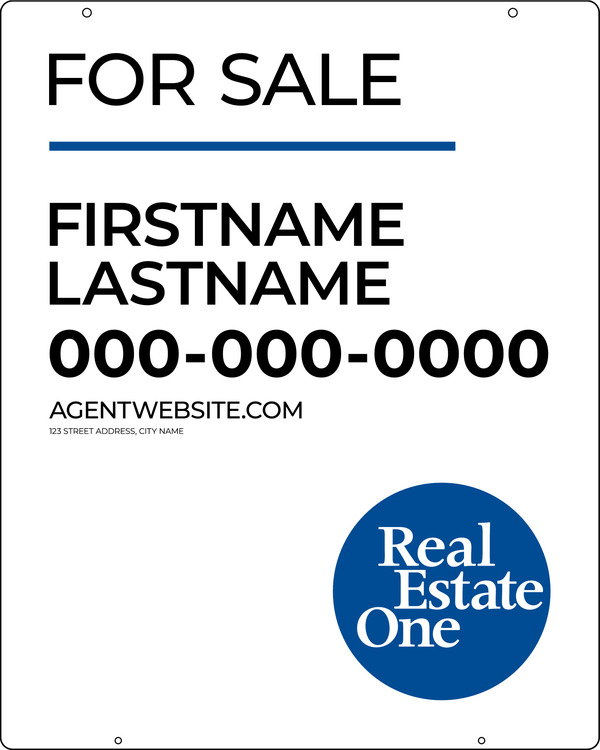 Agent Name Hanging Sign Panel, 30"H X 24"W, .063 Aluminum