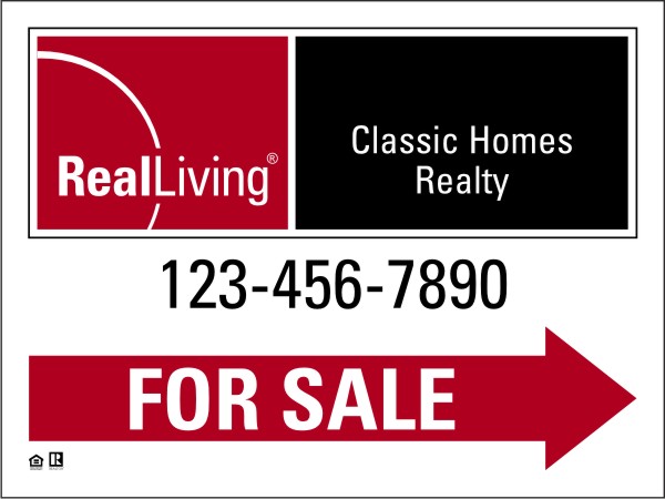 Enhanced Logo For Sale Sign Panel, 4mm Corrugated Plastic 18"H X 24"W