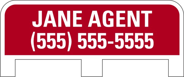 Agent Name Sign Rider With Tabs, .150 Polyethylene 8"H X 24"W