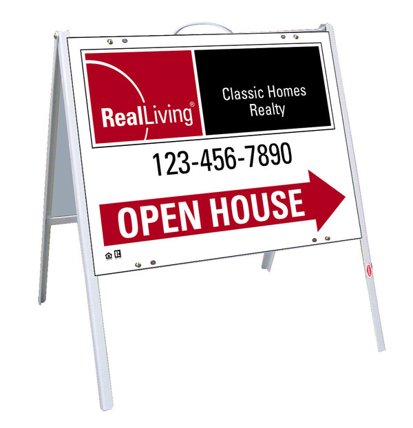Enhanced Logo Angle Iron A-Frame And Open House Sign Panel Unit,.050 Polyethylene 18"H X 24"W