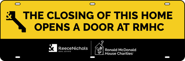 ReeceNichols Ronald McDonald House Charities Sign Rider, 6"h x 18"w, Steel