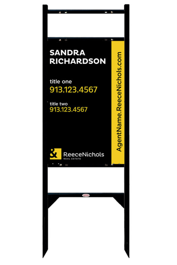 Angle Iron Frame With Two Rider Inserts And Sign Panel Unit, 28"H X 18"W