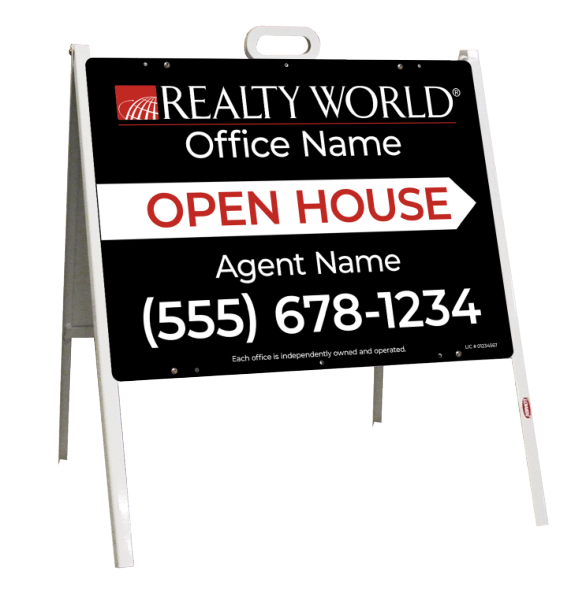 A-Frame And Agent Open House Sign Panel Unit, 18"H X 24"W, Steel