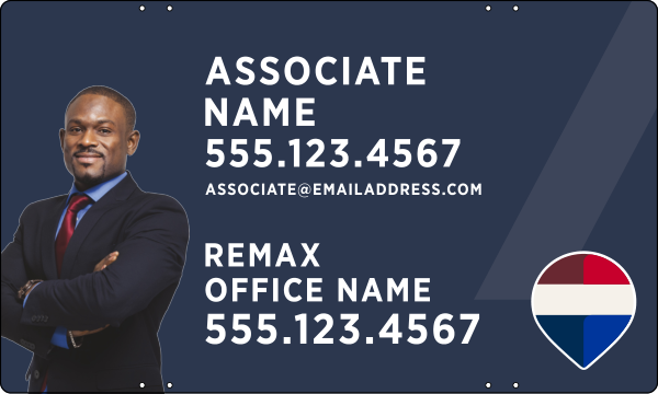 RE/MAX Associate Name w/ Cut Out Photo Sign Panel, 18"h x 30"w, Steel