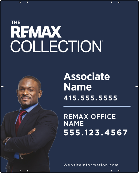RE/MAX Collection Associate Name w/ Cut Out Photo Sign Panel, 30"h x 24"w, Steel