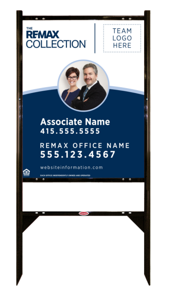 RE/MAX Angle Iron Frame and Collection Associate Name w/ Photo & Logo Sign Unit,  30"h x 24"w, .040 Aluminum