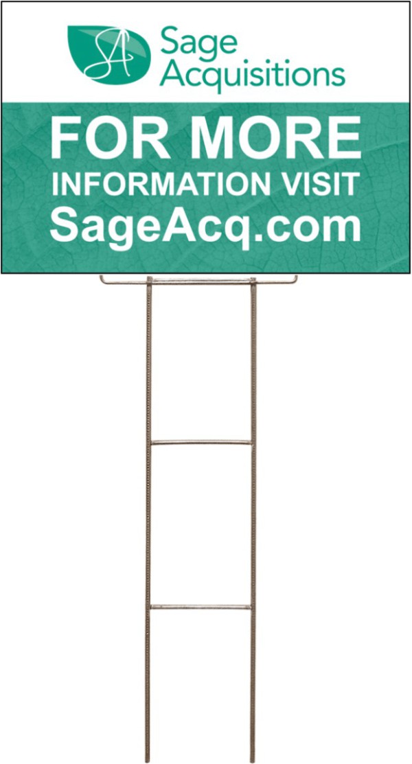 Independent Sage Acquisitions Wire H Frame Stake and Panel Unit, 4mm Corrugated Plastic 12"h x 18"w
