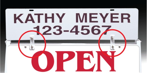 Independent Real Estate Sign Hardware Five Pair White for A-Frame Sign Unit Rider Attachment