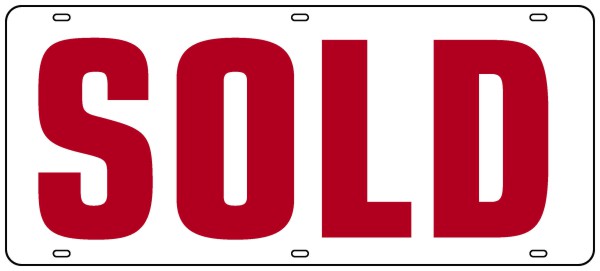 Independent Real Estate Sold Sign Rider, 24 GA Steel  8"h x 18"w