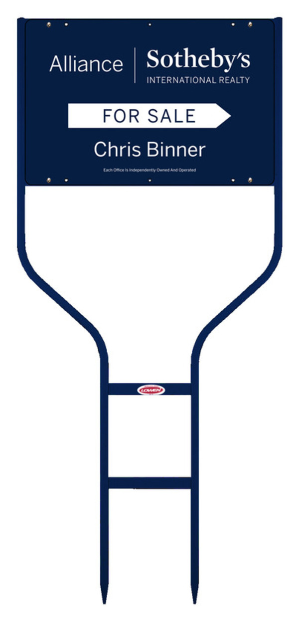 Real Estate For Sale Round Rod Sign Frame And Panel Unit, 24 GA Steel 12"H X 18"W