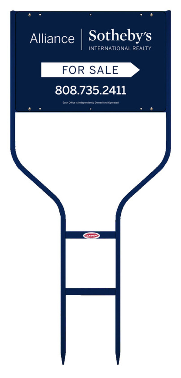 Real Estate For Sale Round Rod Sign Frame And Panel Unit, 24 GA Steel 12"H X 18"W