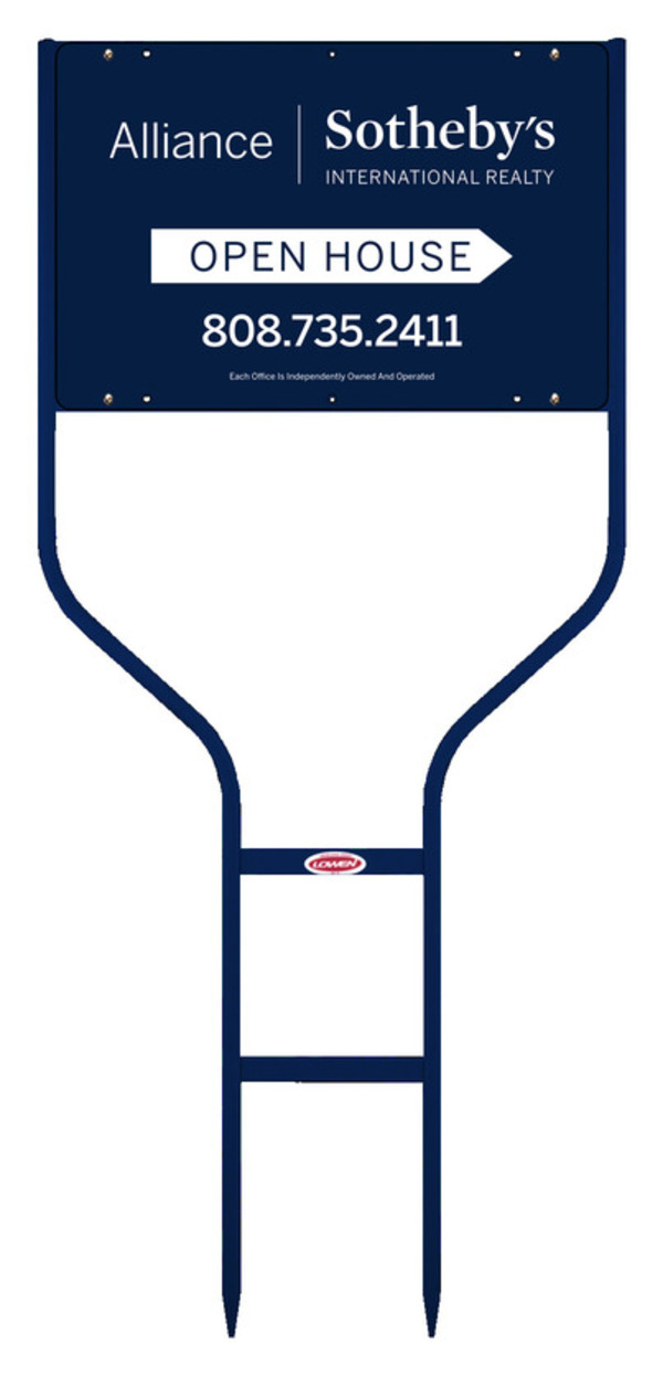 Real Estate Open House Round Rod Sign Frame And Panel Unit, 24 GA Steel 12"H X 18"W