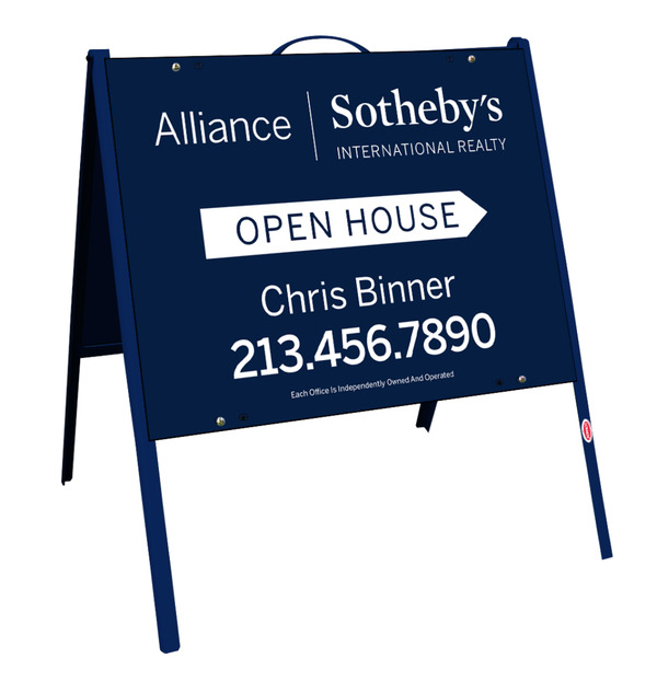 Directional A-Frame And Agent W/ Phone Sign Panel Unit, 18"H X 24"W, .050 Poly