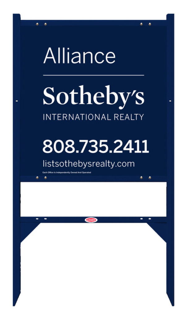 Real Estate Angle Iron Sign Frame And Panel Unit With One Rider Insert, 24 GA Steel 24"H X 24""W