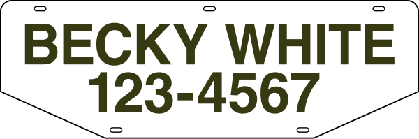 / Realtree Agent Name Sign Rider, 6H"X18w", Steel