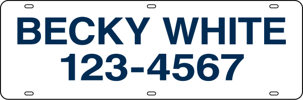 Reflective Agent Name Sign Rider, 6"H X 18"W, Steel