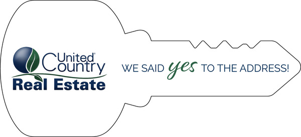 United Country Real Estate Key Shaped Sign Panel, 16"h x 35"w, 3MM Aluminum Composite