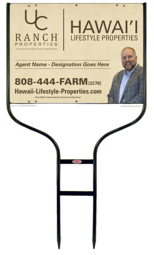 United Country Real Estate Round Rod Frame and Photo Sign Panel Unit, 18"h x 24"w, Steel