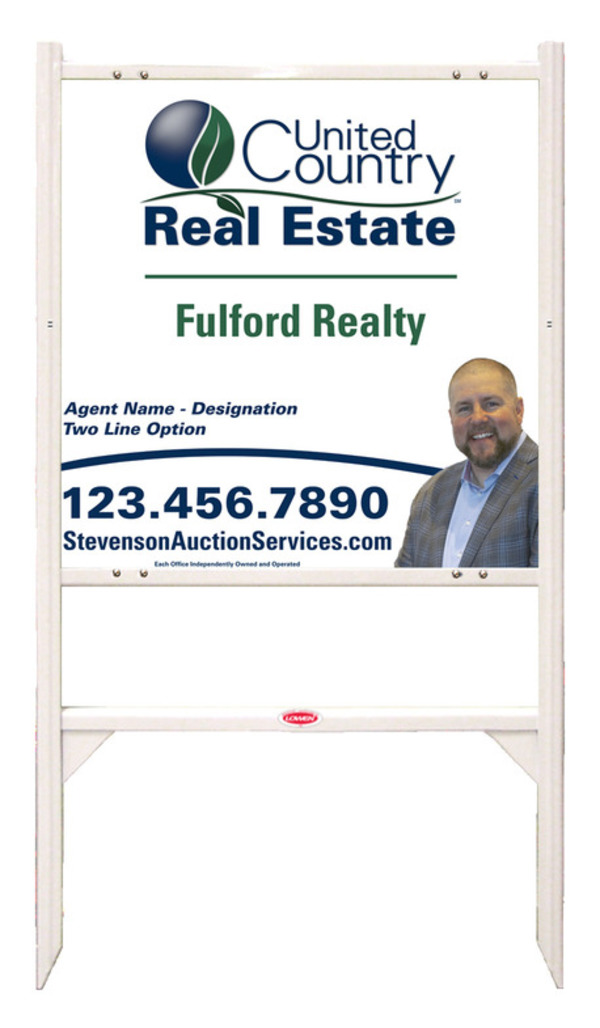 United Country Real Estate Angle Iron Frame and Photo Sign Panel Unit, 24"h x 24"w, Steel