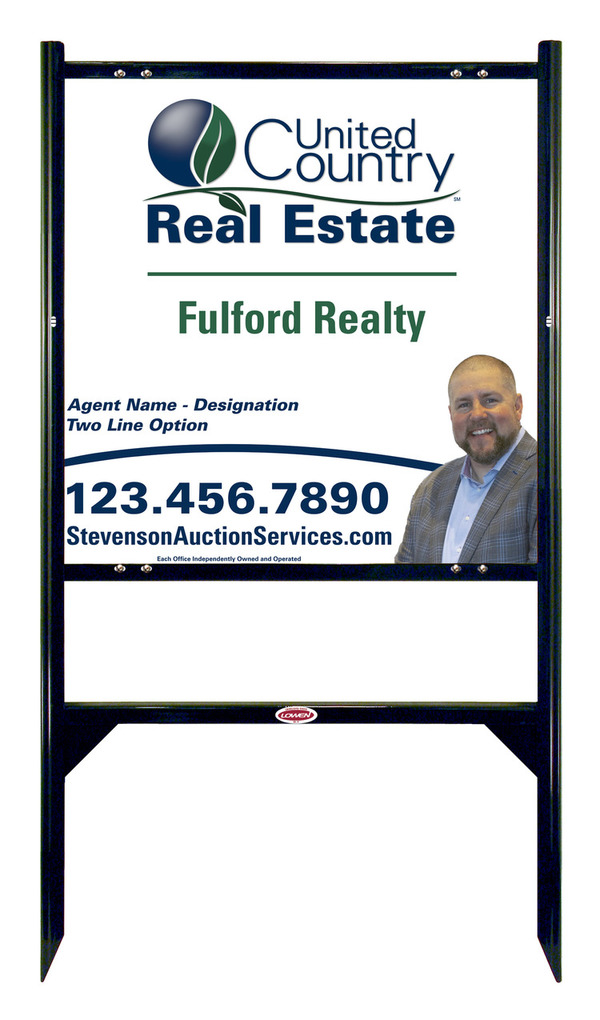 United Country Real Estate Angle Iron Frame and Photo Sign Panel Unit, 24"h x 24"w, Steel