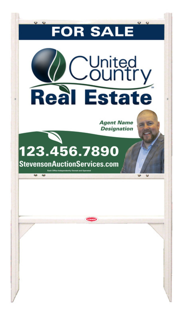 United Country Real Estate Angle Iron Frame and Photo Sign Panel Unit, 24"h x 24"w, Steel