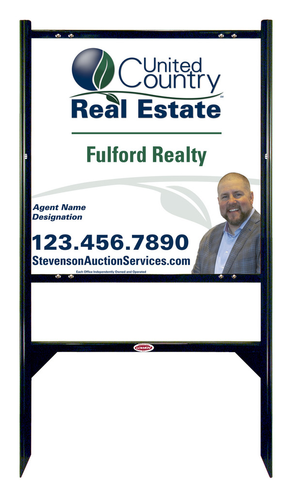 United Country Real Estate Angle Iron Frame and Photo Sign Panel Unit, 24"h x 24"w, Steel