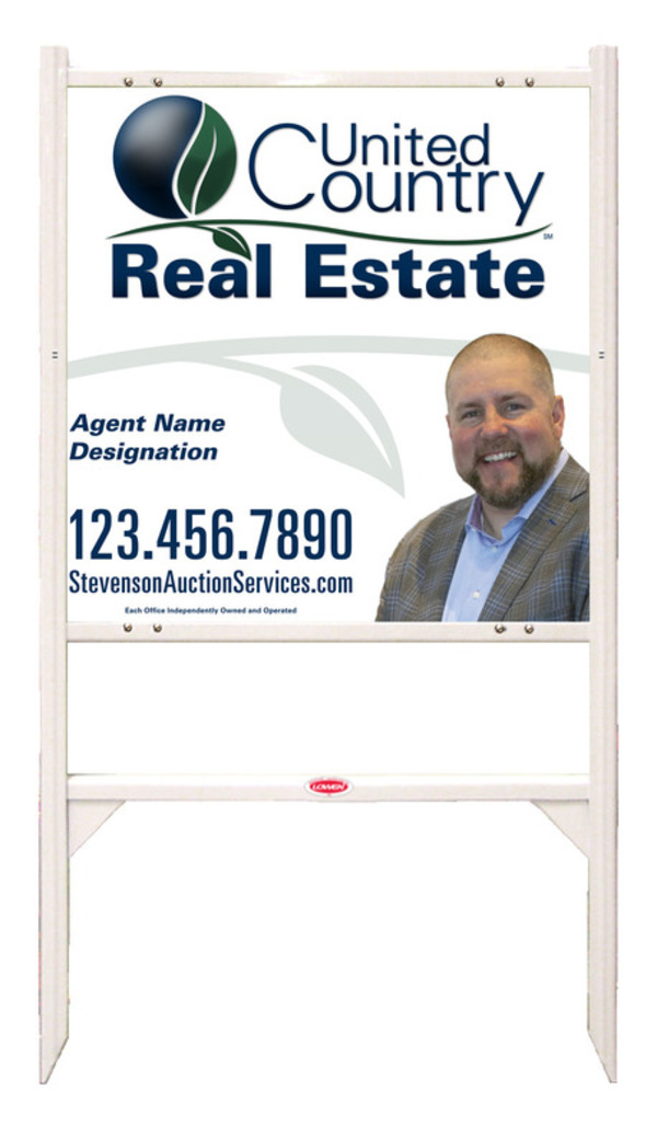 United Country Real Estate Angle Iron Frame and Photo Sign Panel Unit, 24"h x 24"w, Steel