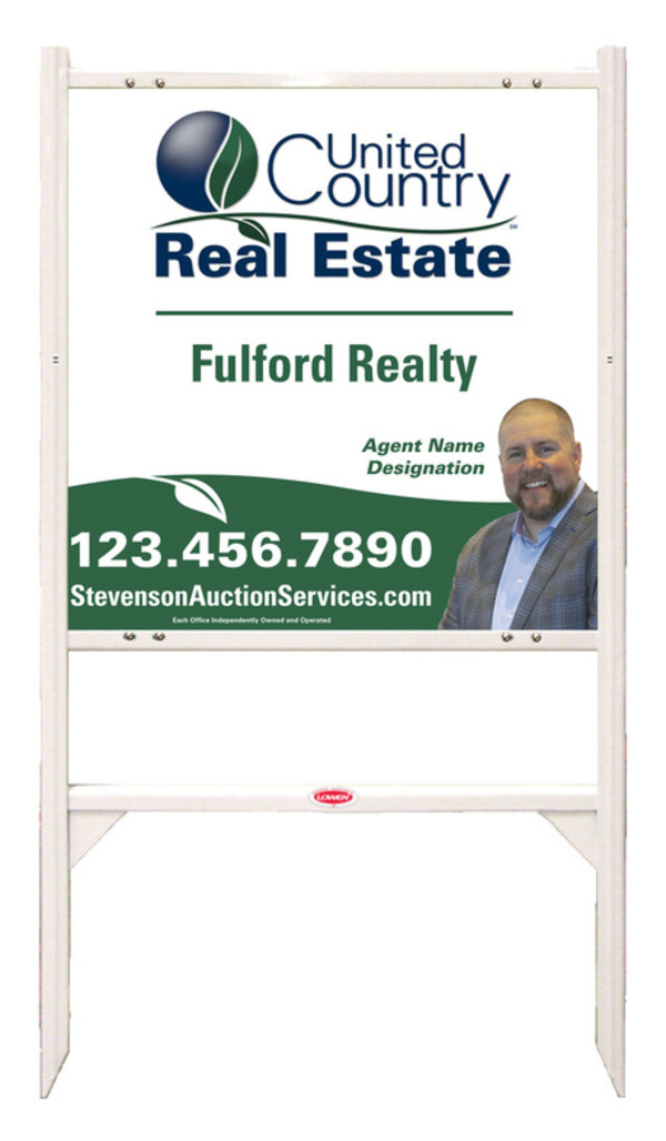 United Country Real Estate Angle Iron Frame and Photo Sign Panel Unit, 24"h x 24"w, Steel