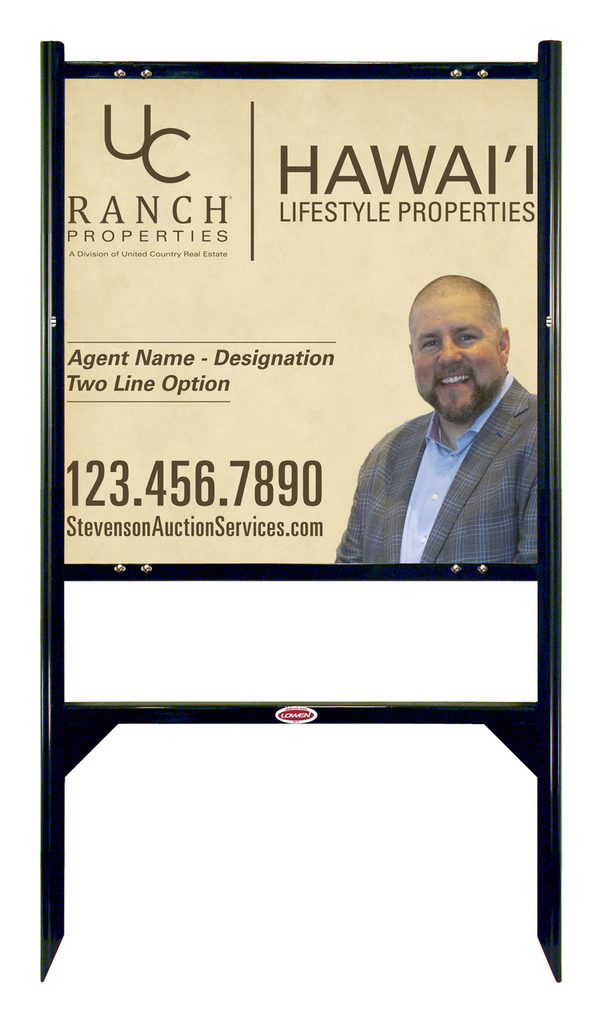 United Country Real Estate Angle Iron Frame and Photo Sign Panel Unit, 24"h x 24"w, Steel