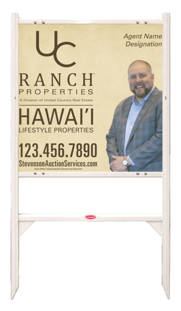 United Country Real Estate Angle Iron Frame and Photo Sign Panel Unit, 24"h x 24"w, Steel