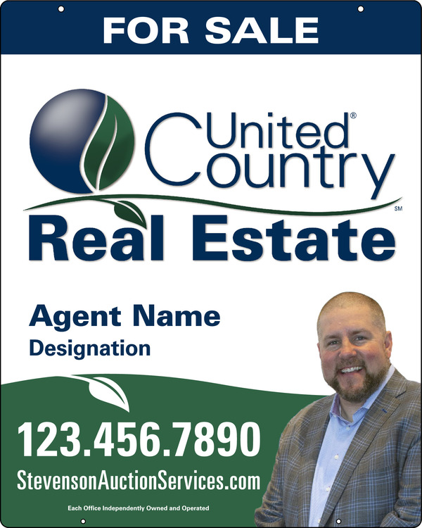 United Country Real Estate Hanging Photo Sign Panel, 30"h x 24"w, Steel