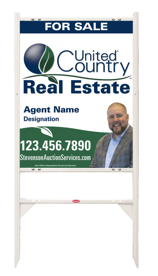 United Country Real Estate Angle Iron Frame and Photo Sign Panel Unit, 30"h x 24"w, Steel