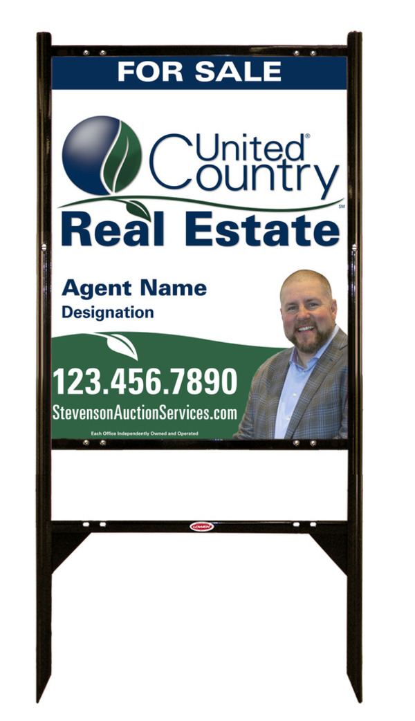 United Country Real Estate Angle Iron Frame and Photo Sign Panel Unit, 30"h x 24"w, Steel