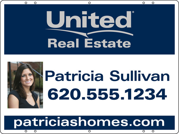 Real Estate Agent Photo Sign Panel, 24GA Steel, 18"H X 24"W