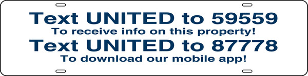United Real Estate real estate Text UNITED sign rider, 24ga steel 6"h x 24"w