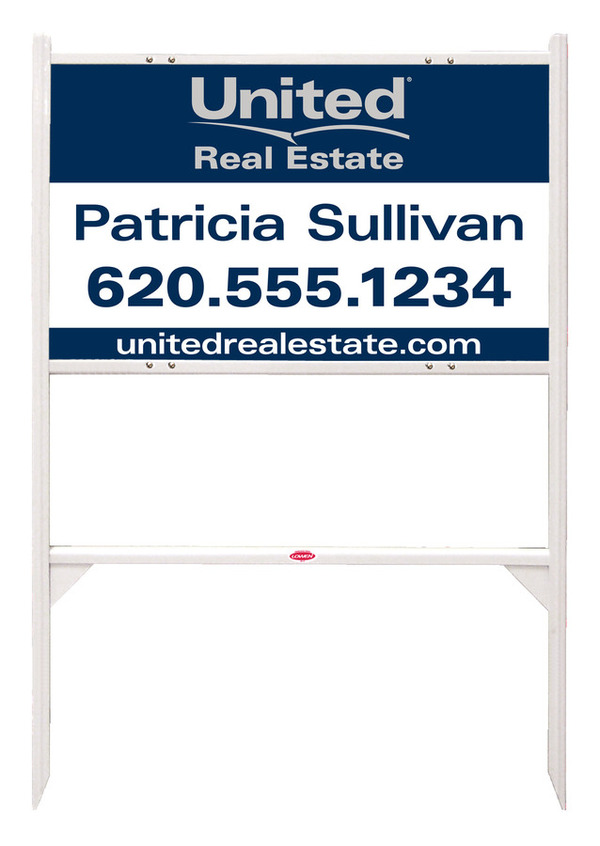 Angle Iron Frame And Agent Sign Panel Unit, 18"H X 30"W, Steel