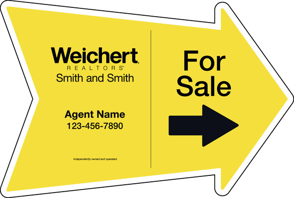 Agent For Sale Arrow Shape Sign Panel, 18"H X 24"W, 4mm
