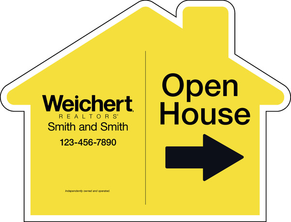 Open House House Shape Sign Panel, 18"H X 24"W, 4mm
